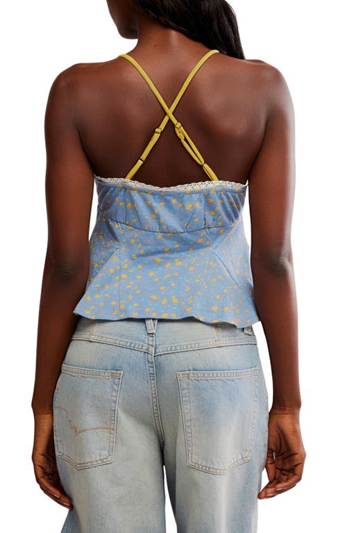 Free People Sammi Floral Camisole In Allure Blue Combo