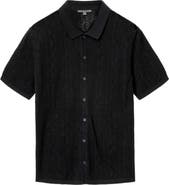 John Varvatos Emil Pointelle Short Sleeve Caridgan