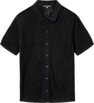 John Varvatos Emil Pointelle Short Sleeve Caridgan
