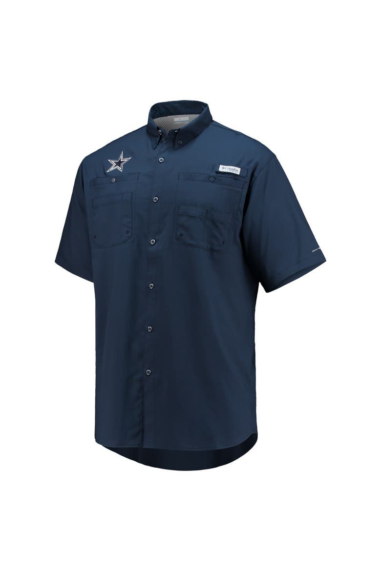 Men's Columbia Navy Dallas Cowboys Tamiami Omni-Shade Button-Down Short Sleeve Shirt, Alternate, color, Navy