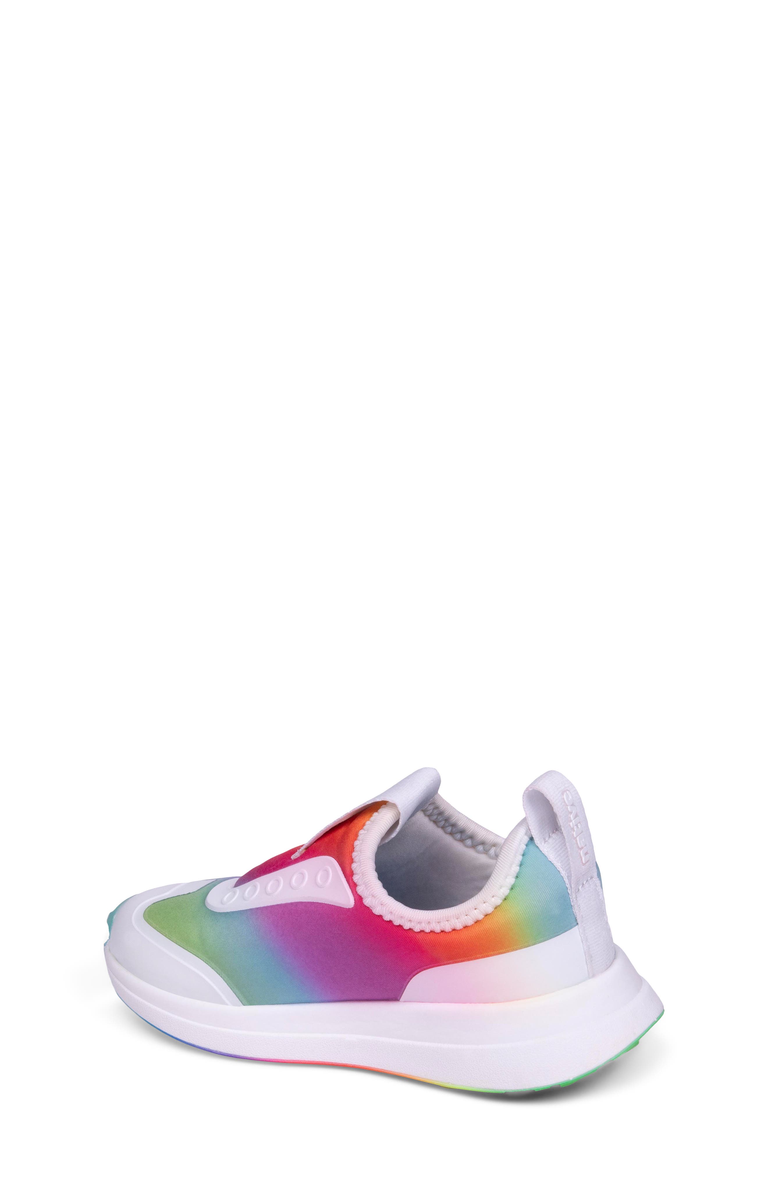 Robbie Dash Slip-On Sneaker, Alternate, color, SHLWHT/ SHLWHT/ RAINBOW