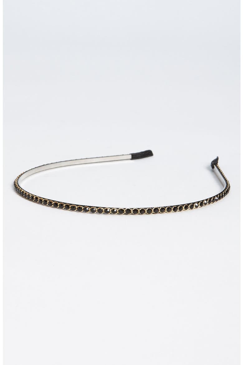 Skinny Crystal Headband, Main, color, BLACK