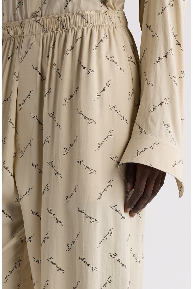 Logo Jacquard Pajama Pants, Alternate, color, 9711 LIGHT BEIGE/ BLACK