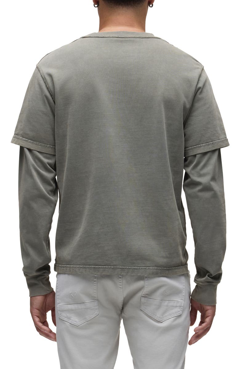 Hudson Jeans Hybrid Layered Cotton T-Shirt, Alternate, color, Stone Grey