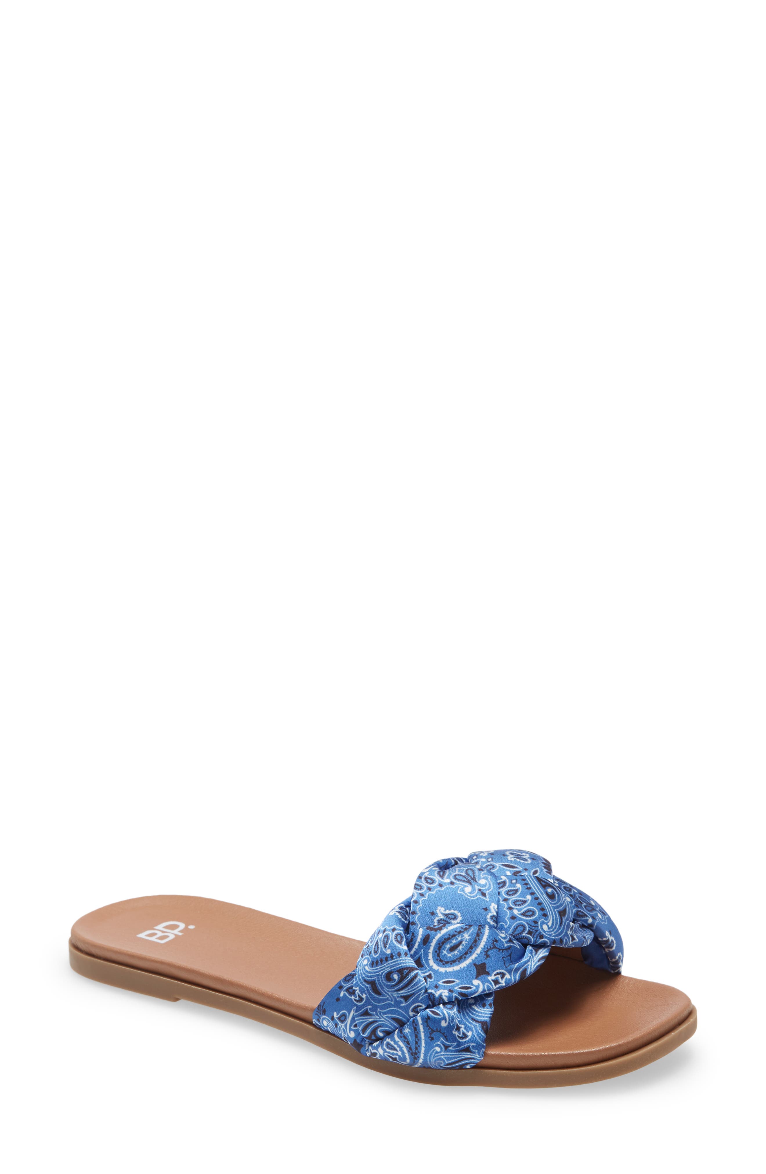 Santos Slide Sandal, Main, color, BLUE BANDANNA