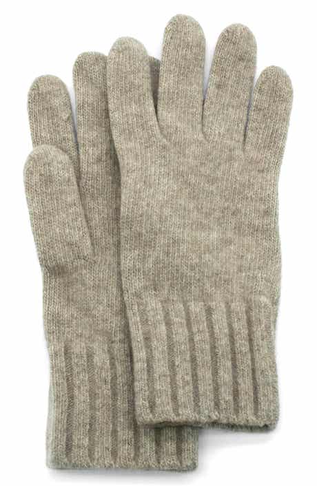 Portolano Cashmere Wide Ribbed Cuff Gloves
