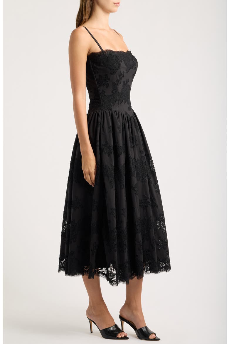 Chloe Broderie Anglaise Party Dress, Alternate, color, BLACK