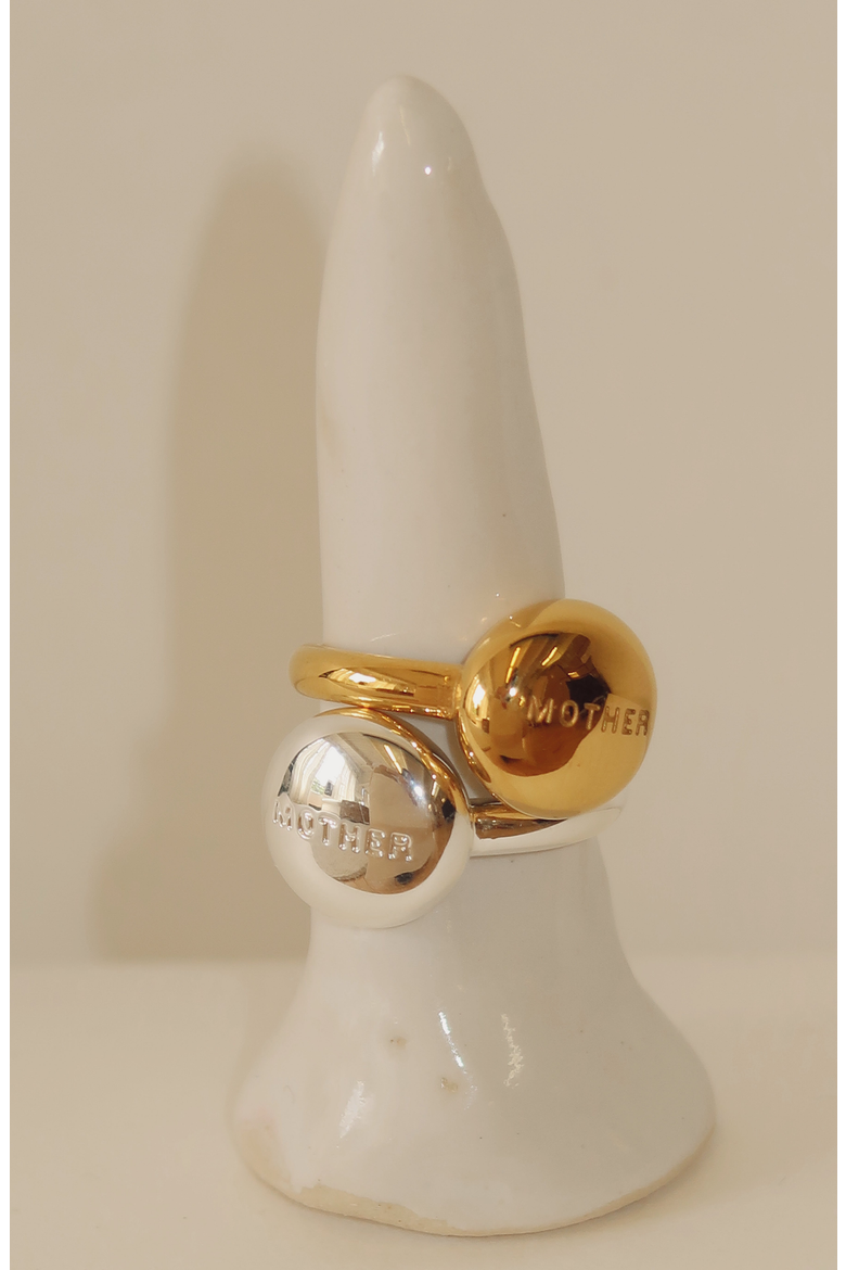 Mother Pinky Ring, Alternate, color, White Silver