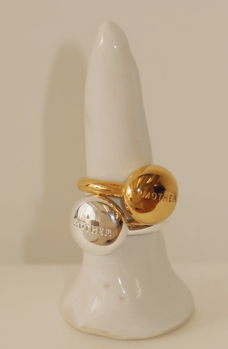 Joiana Jewelry Mother Pinky Ring, Alternate, color, White Silver