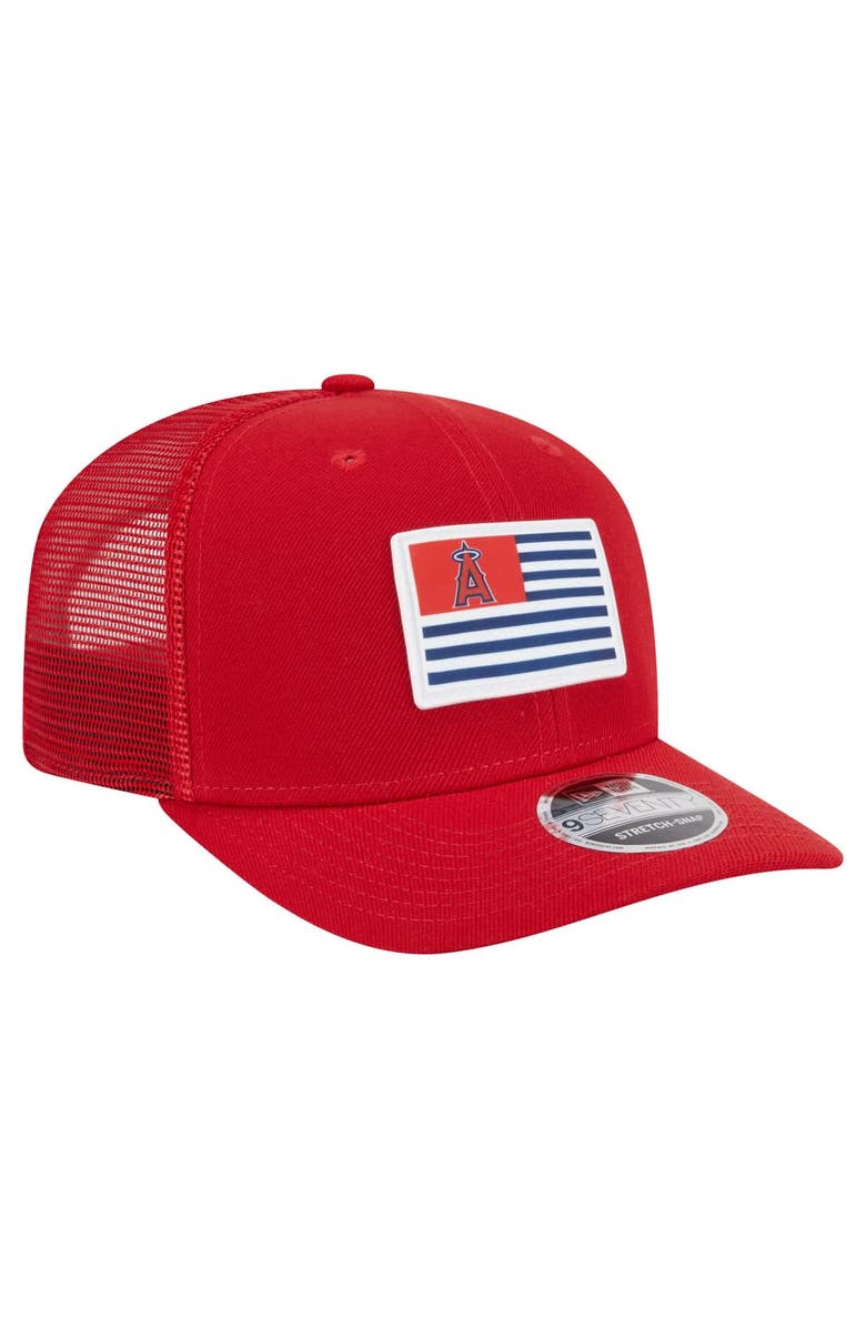New Era Men's New Era Red Los Angeles Angels Flag 9SEVENTY COOLERA Stretch-Snap Hat, Alternate, color, Red