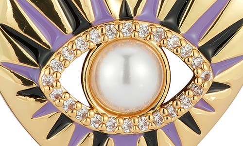 Chloe & Madison Chloe And Madison Evil Eye Heart Pendant Necklace In Gold