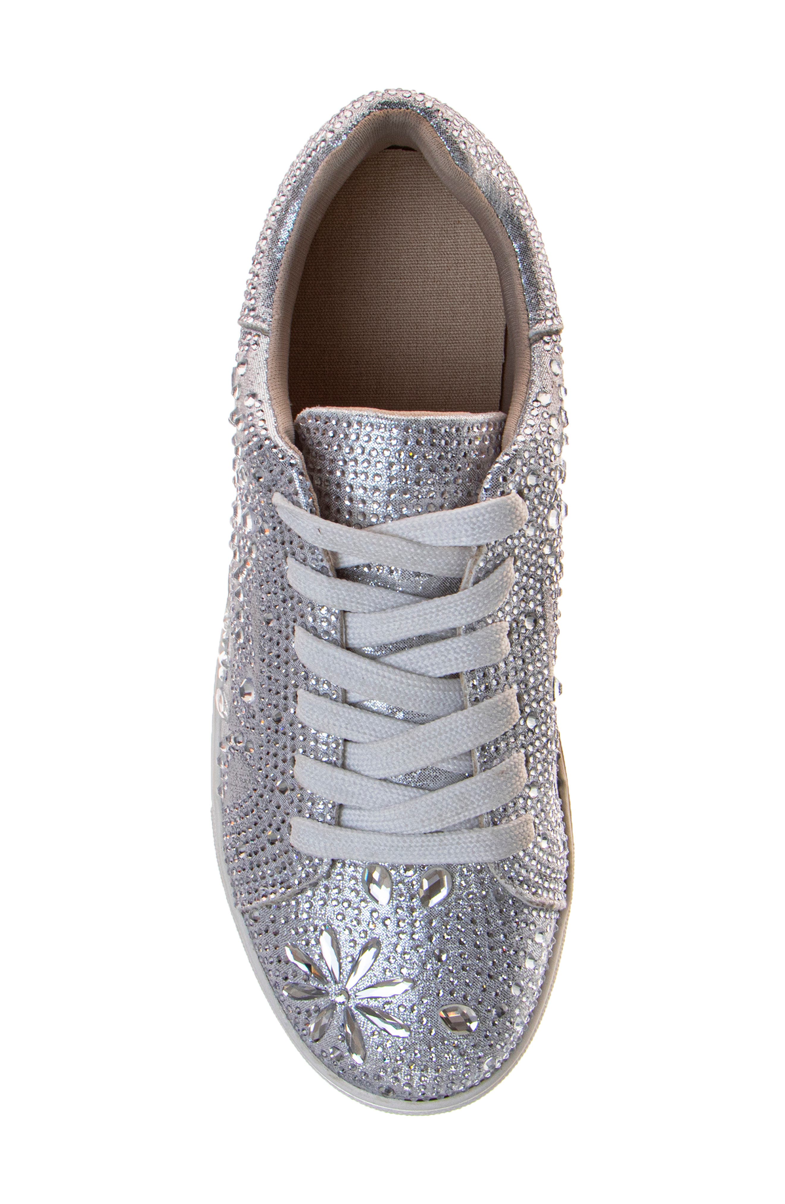 BADGLEY MISCHKA Kids
 Glitzy Sneaker, Alternate, color, Silver
