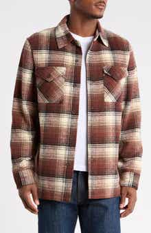 Brushed Plaid Shirt Jacket