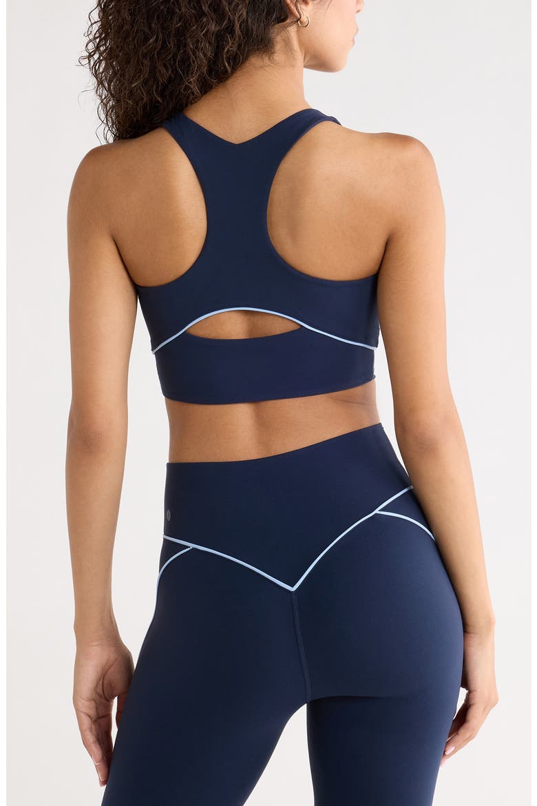 Studio Luxe Piped Sports Bra, Alternate, color, NAVY SAPPHIRE