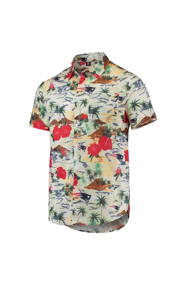 FOCO Men's FOCO Cream New England Patriots Paradise Floral Button-Up Shirt, Alternate, color, 