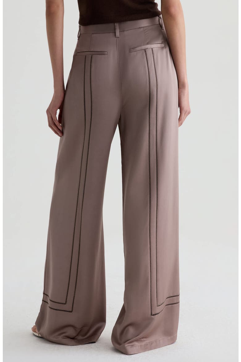 Sarah High Waist Wide Leg Satin Pants, Alternate, color, CORK