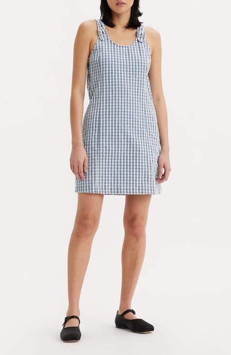 Aly Sleeveless Denim Dress (Costanza Plaid)