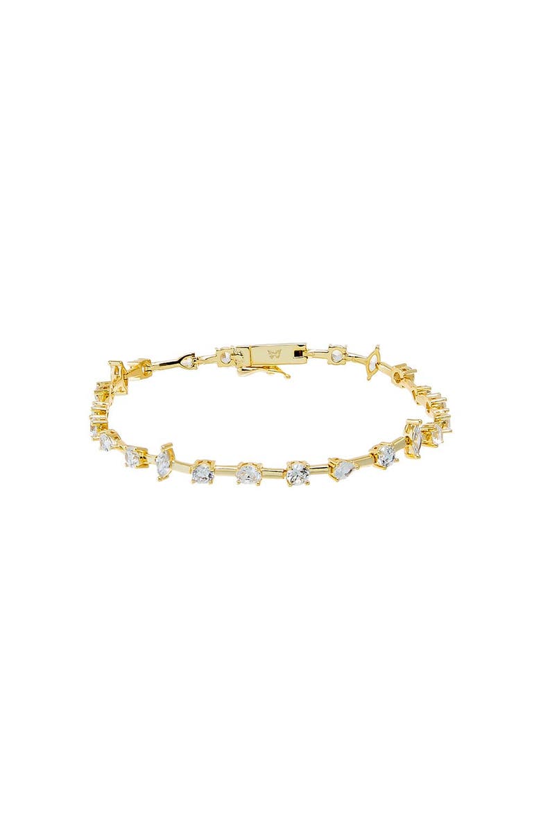 BY ADINA EDEN CZ Multi Shape Wired Tennis Bracelet, Main, color, Gold
