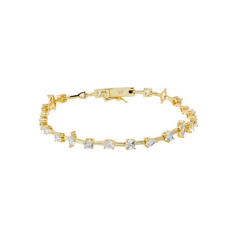 CZ Multi Shape Wired Tennis Bracelet