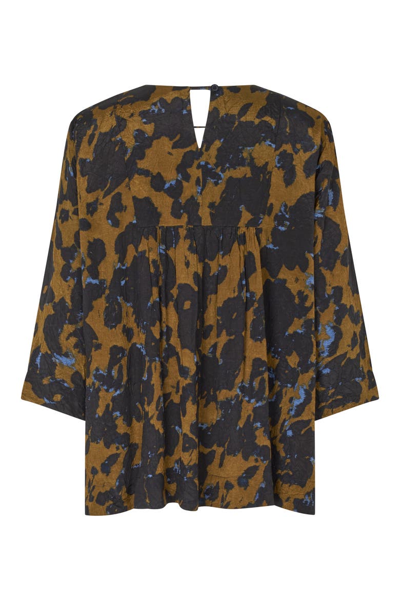 MaDurion 3/4 Sleeve Draped Blouse, Alternate, color, Breen