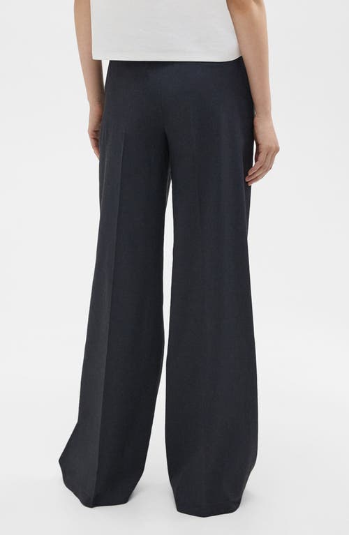 Theory High Waist Wide Leg Trousers In Concord