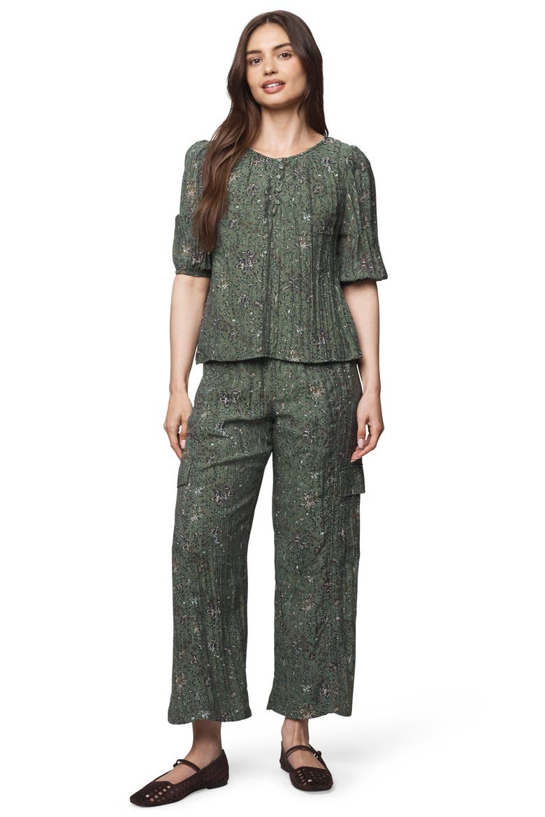 Versailles Floral Puff Sleeve Top, Alternate, color, VINE FLRL PRINT
