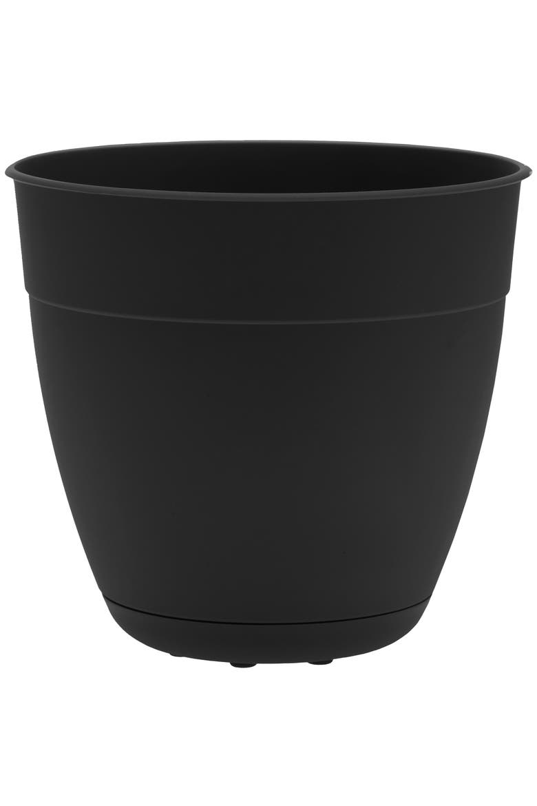 Dayton Gardening Planter with Saucer Tray, 12 Inch W x 11 Inch H Black, Main, color, Black