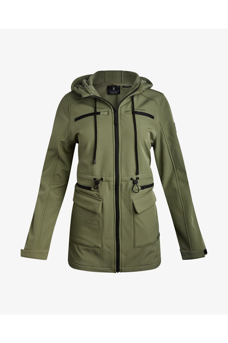 Women Long Softshell Jacket, Main, color, Sage