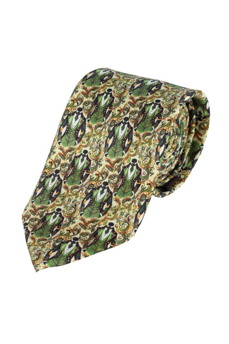 Shall We Dance Silk Novelty Necktie, Main, color, Green