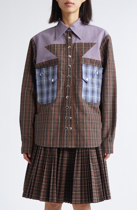 Vega Mixed Media Snap-Up Shirt