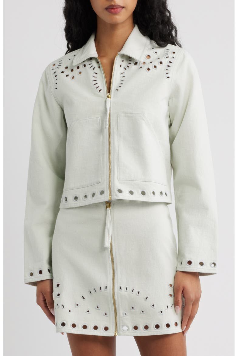 Adare Eyelet Jacket, Alternate, color, SKYWRITING