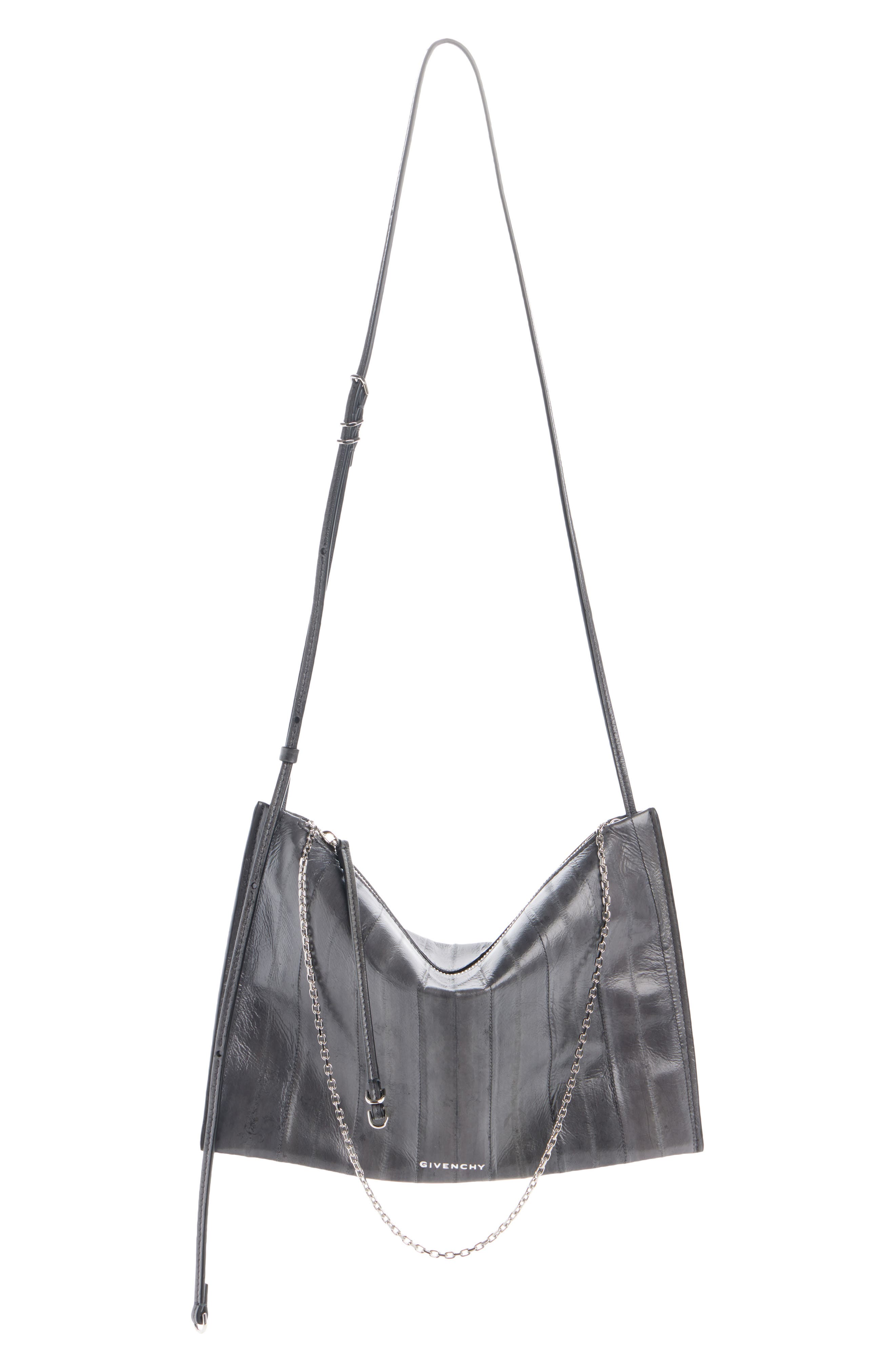 Voyou Leather Pochette, Alternate, color, DARK GREY