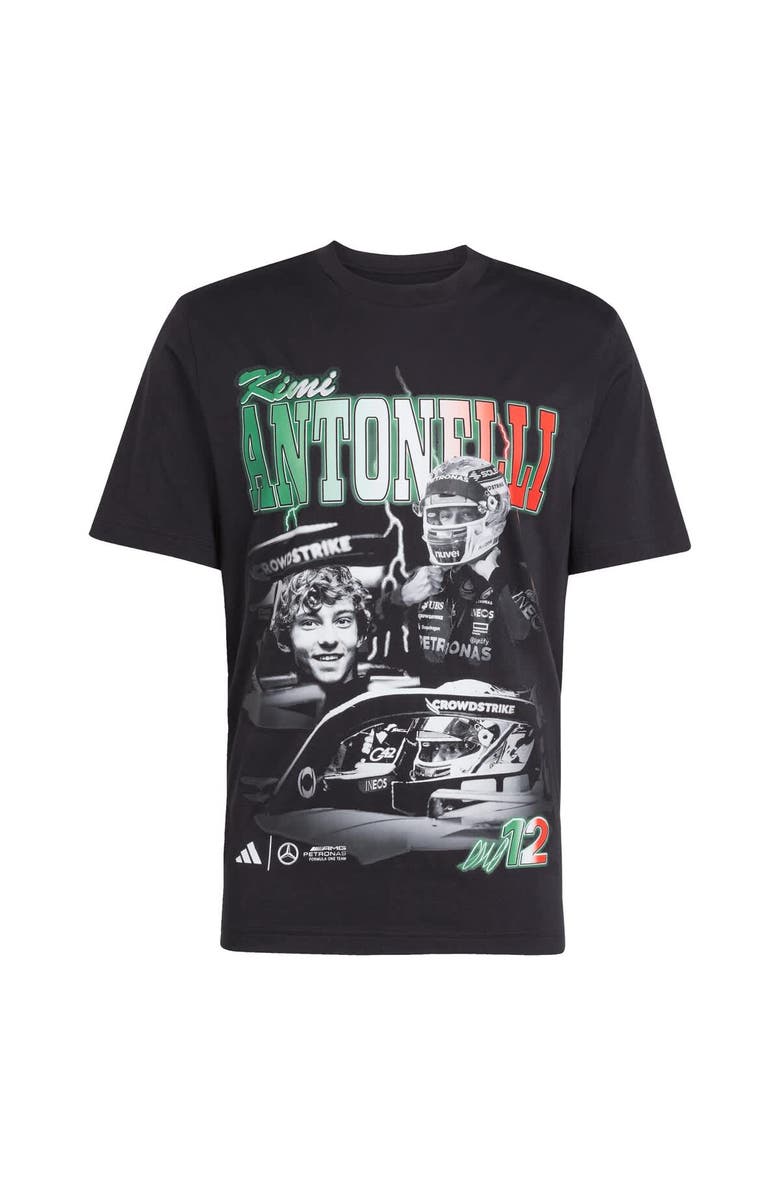 adidas Men's adidas Kimi Antonelli Black Mercedes-AMG Petronas F1 Team Driver Wear Graphic T-Shirt, Alternate, color, 