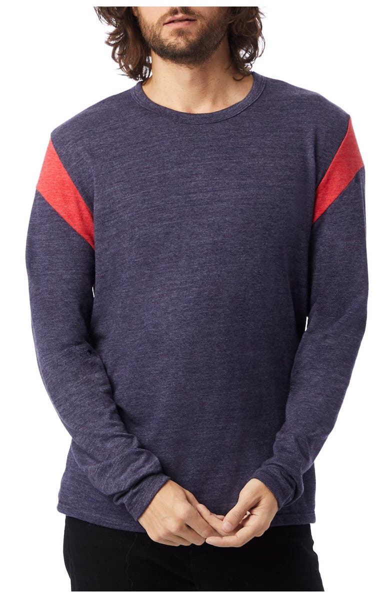 Alternative Shoulder Stripe Eco-Jersey Long Sleeve T-Shirt, Main, color,