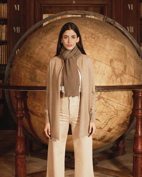 Long Open Front Pure Cashmere Cardigan