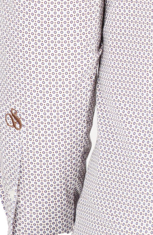 Scotch & Soda Modern Fit Dot Stretch Cotton Dress Shirt In Gray
