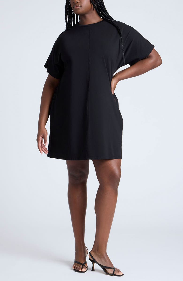 ELOQUII Cotton Jersey T-Shirt Dress, Main, color, 
