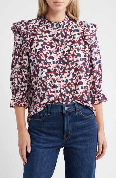 Caslon® Ruffle Print Top