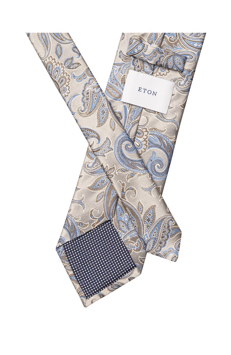 Eton Paisley Silk Tie, Alternate, color, Light Grey