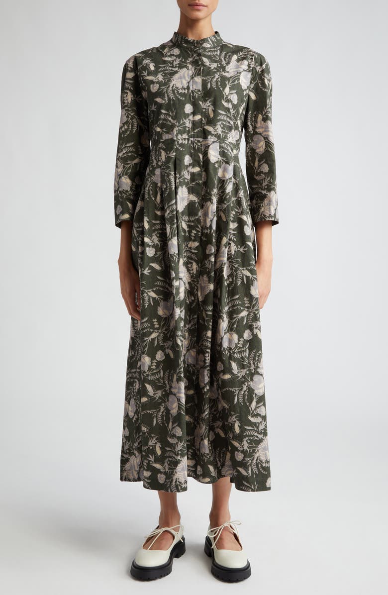 Max Mara Pilly Floral Print Cotton Shirtdress, Main, color, 