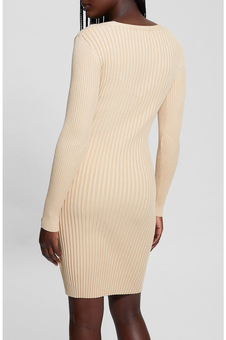 Isabella Long Sleeve Sweater Dress, Alternate, color, TRAVERTINE SAND MULTI
