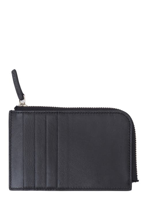 Hyer Goods Upcycled Italian Leather Zip-around Card Wallet In Vert Anis Colorblock