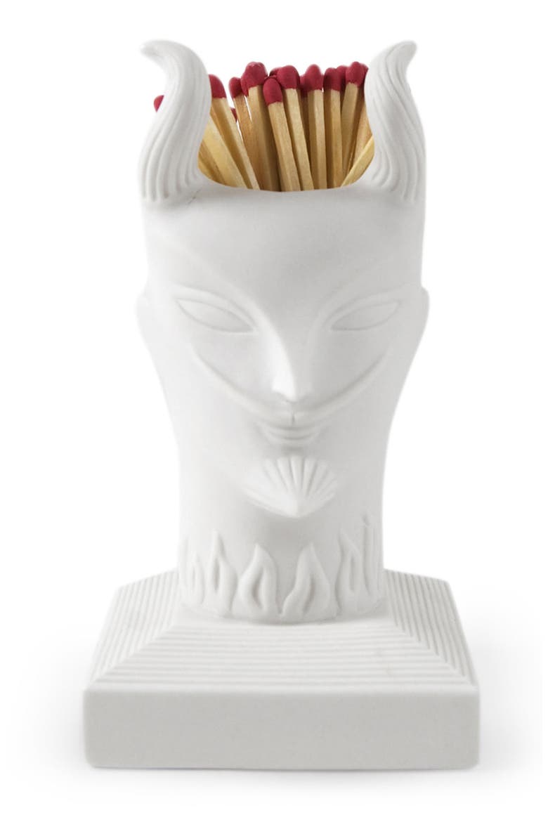 'Devil' Porcelain Match Strike, Alternate, color, WHITE