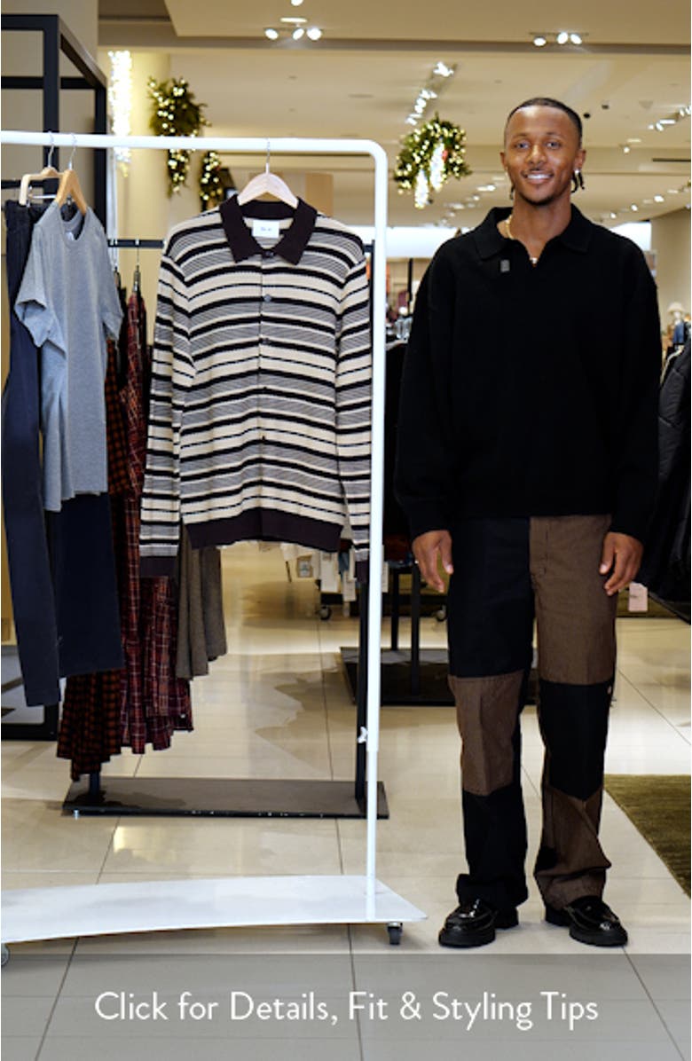 Nolan 6686 Stripe Organic Cotton Polo Cardigan, sales video thumbnail