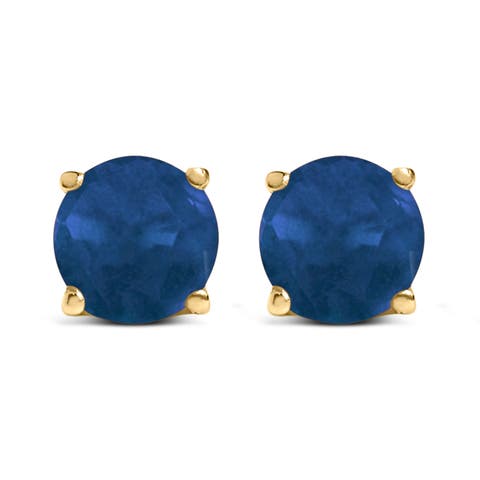 14K Gold 5X5MM Round Birthstone Solitaire Stud Earrings
