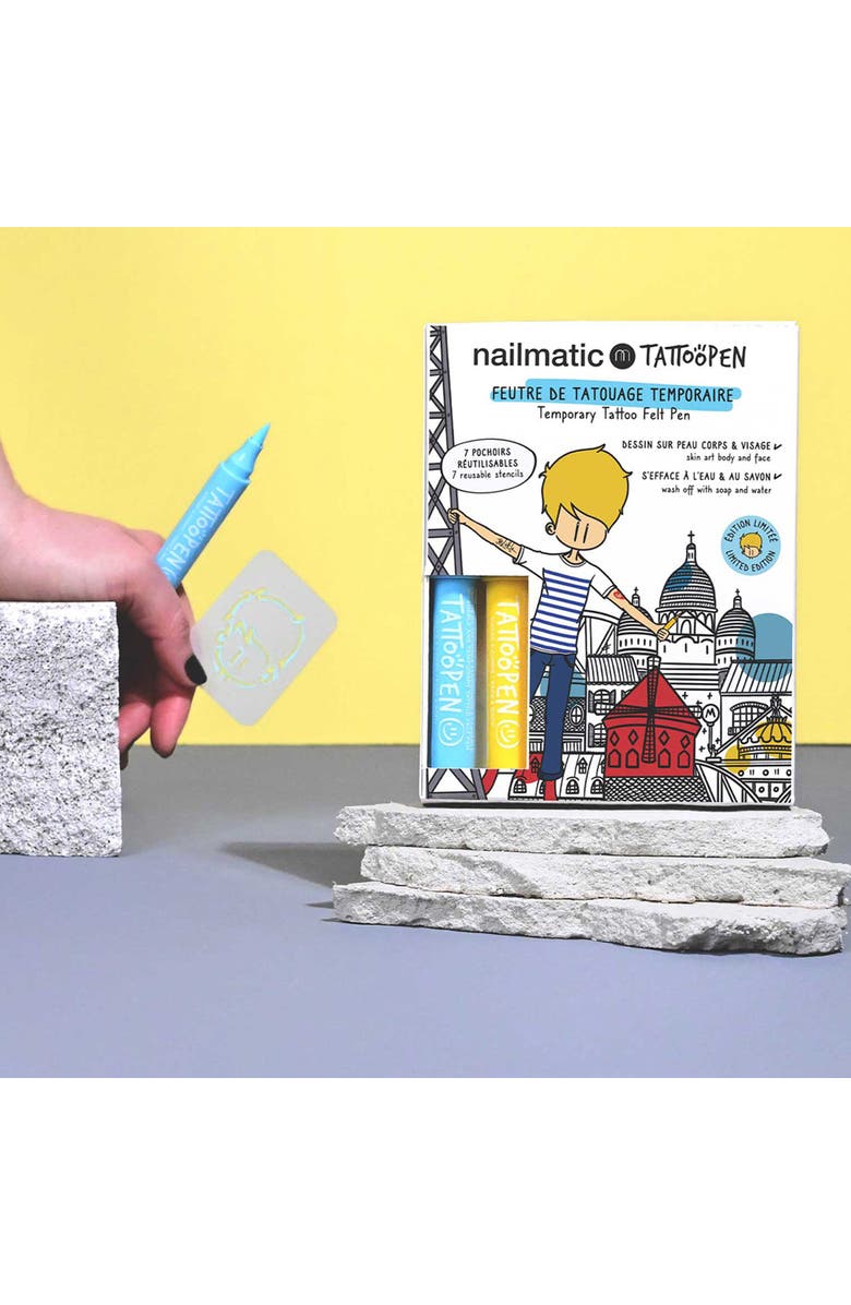 nailmatic Tattoo Pen Set For Kids, Alternate, color, Paris