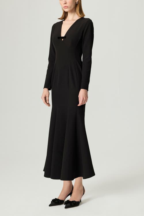 Nocturne Bow Detail Mermaid Maxi Dress In Black