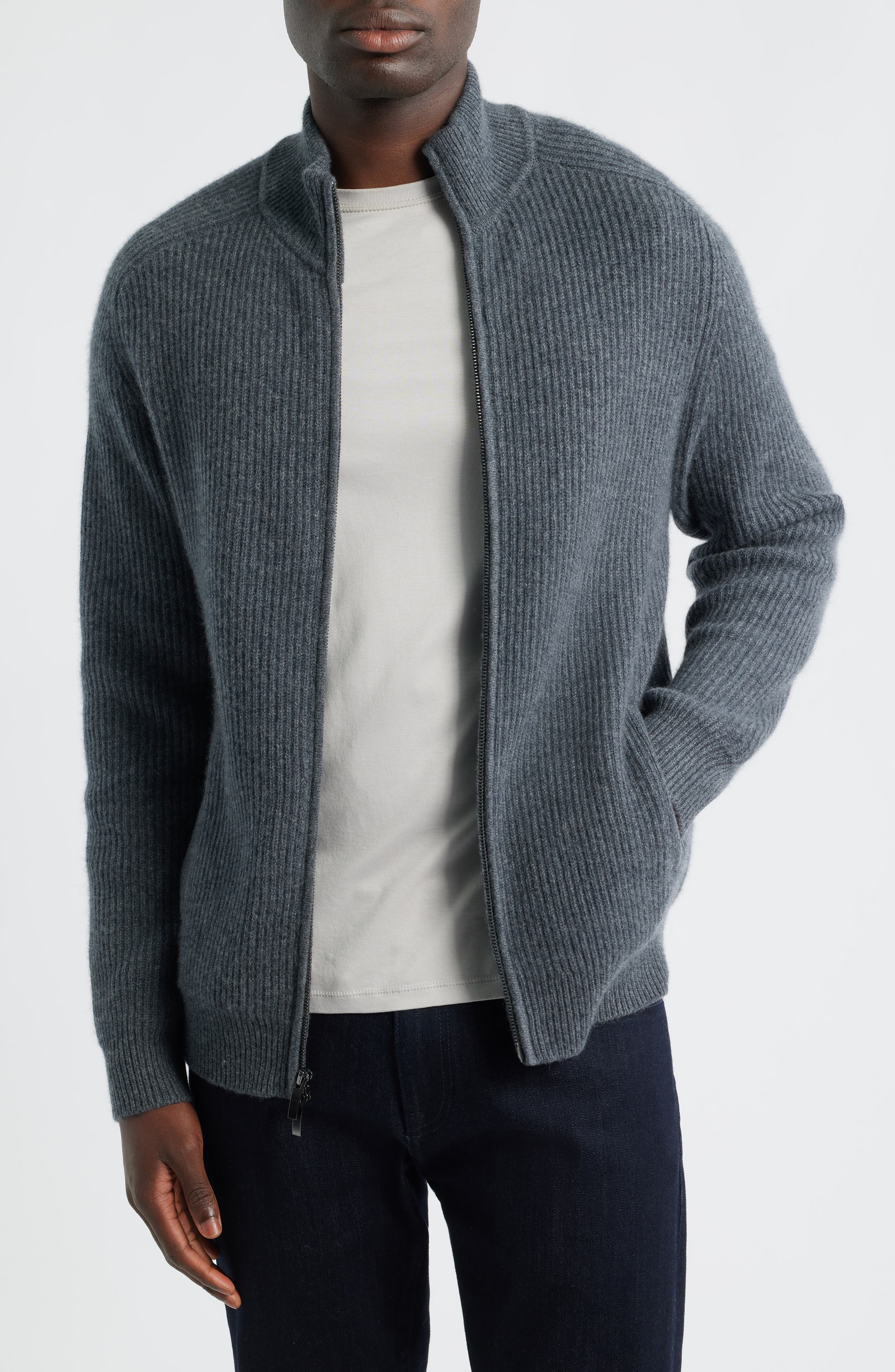 Nordstrom Luxe Cashmere Zip Cardigan