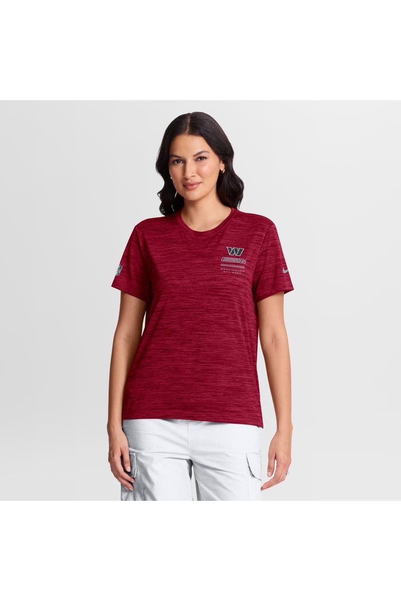 Women's Nike Burgundy Washington Commanders Sideline Velocity Dri-FIT T-Shirt, Main, color, Burgundy