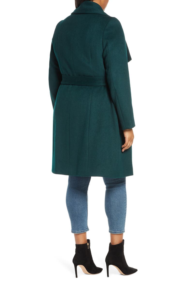 Slick Wool Blend Wrap Coat, Alternate, color, PETROLEUM